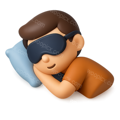 3D Icon of a Person Sleeping with a Sleep Mask