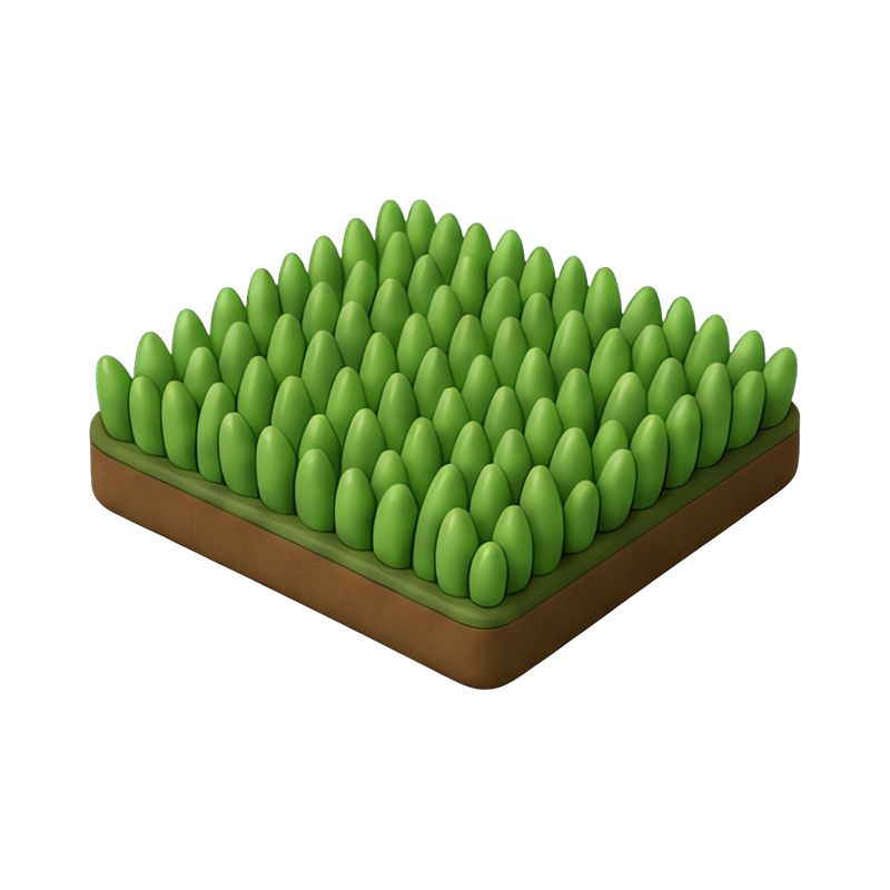 Lush green turf patch