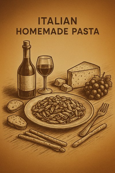 Delicious Italian Homemade Pasta Illustration for Dining