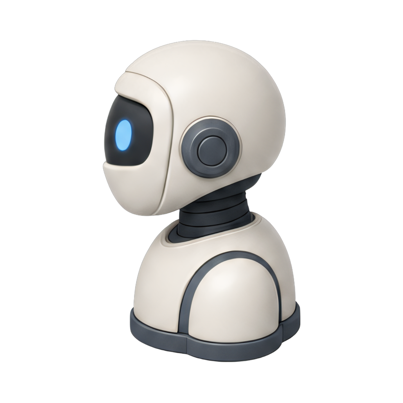robot bust profile view
