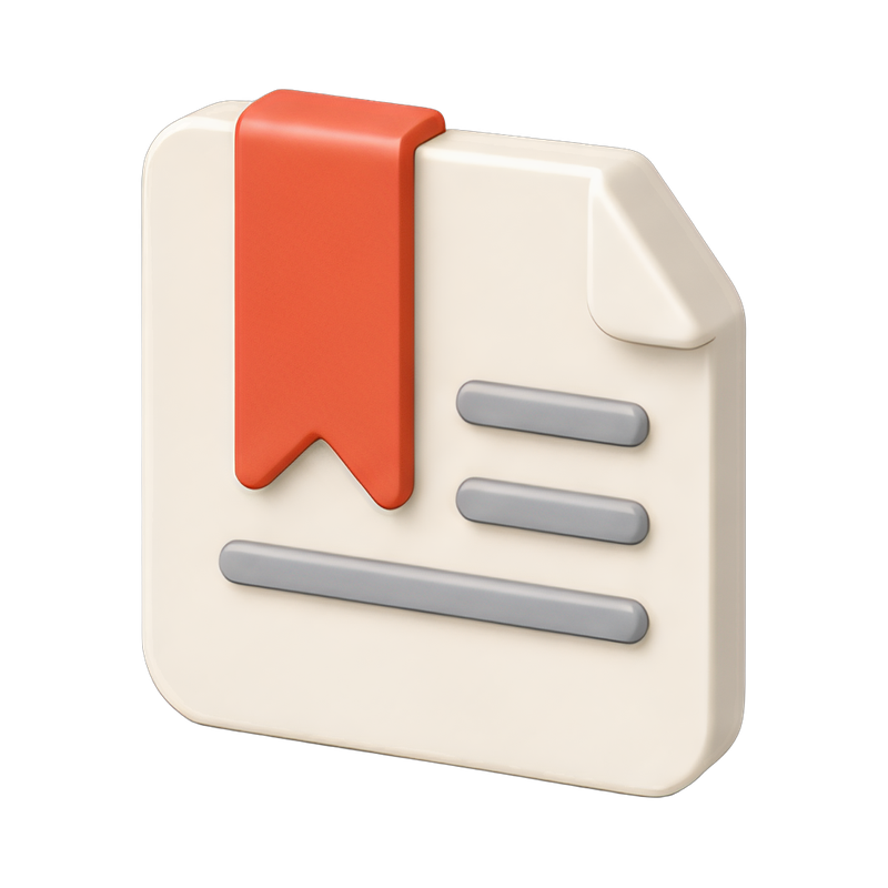 Bookmark ribbon on a page