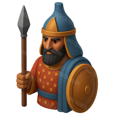 3D Icon of a Persian Immortal Guard in Isometric View