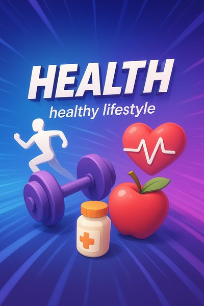 Vibrant Graphic on Health and Healthy Lifestyle Concepts