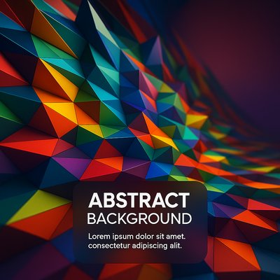 Vibrant Abstract Geometric Background with Colorful Triangles