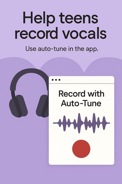 Promotional Graphic for Vocal Recording App Targeting Teens
