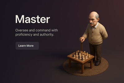 3D Realistic Chess Master Scene with Dark Background