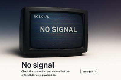 Stylish Web Design Concept with No Signal Theme