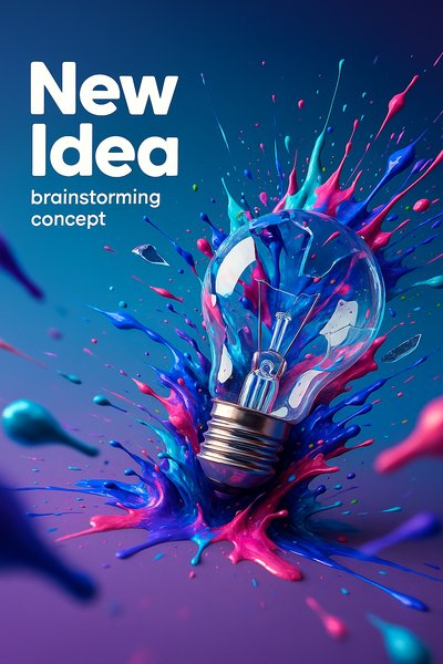 Explosive Creativity: Colorful Light Bulb Concept