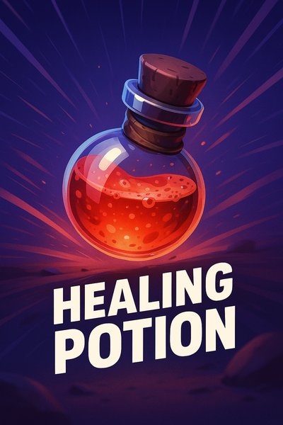 Dynamic Healing Potion Illustration with Bold Design