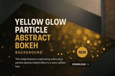 Yellow Glow Particle Abstract Bokeh Background Design