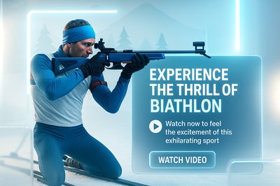 Dynamic Biathlon Promotional Graphic Featuring Athlete