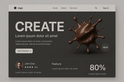 Modern Minimalist Landing Page Design with Dynamic Elements