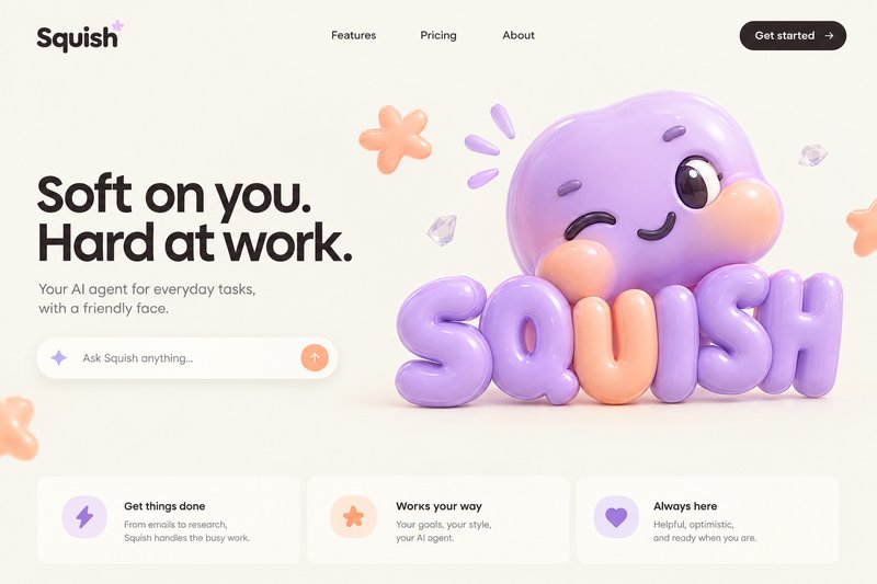 Playful AI agent landing page