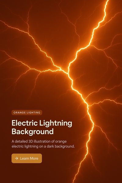 Stunning Orange Electric Lightning Background Illustration