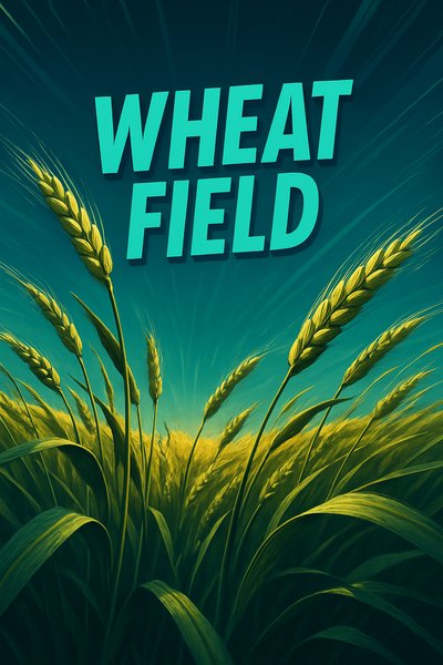 Dynamic Wheat Field Illustration with Engaging Design Elements