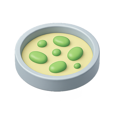 Stylized Petri Dish with Green Bacteria Illustrations