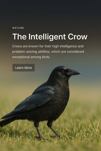 Stylish Web Page Design Featuring an Intelligent Crow