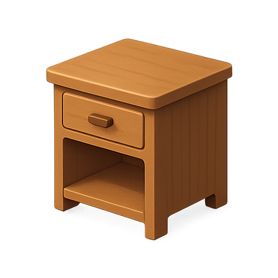 Stylized Wooden Nightstand with Drawer