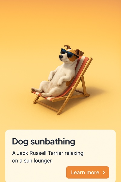 Jack Russell Terrier Sunbathing in Sunglasses
