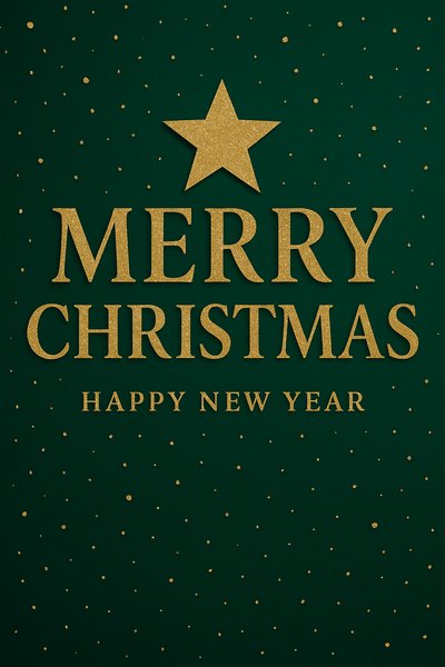 Festive Greeting Card Design for Christmas and New Year