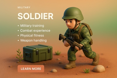 Detailed 3D Military Scene Featuring a Soldier in Action