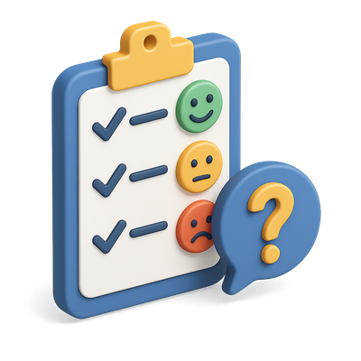 Colorful 3D Icon for Customer Feedback Assessment
