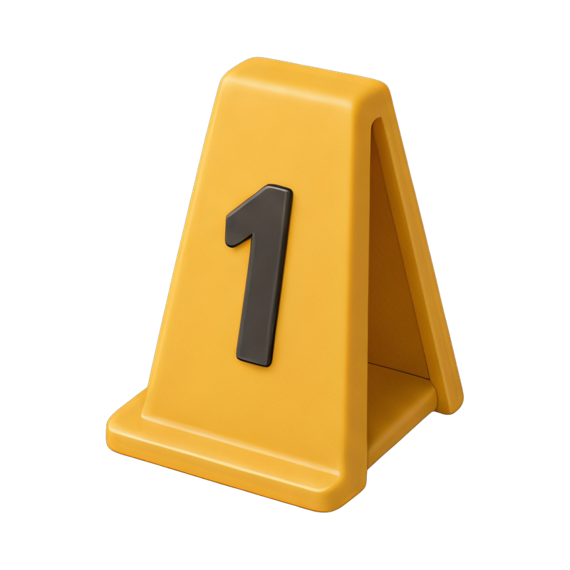 numbered evidence marker cone