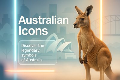 Promotional Graphic Featuring Iconic Australian Symbols
