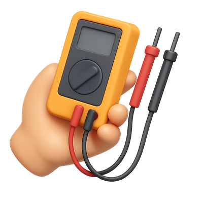 3D Multimeter Hand Icon with Isometric View