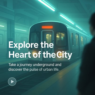 Urban Exploration Graphic Featuring Subway Scene