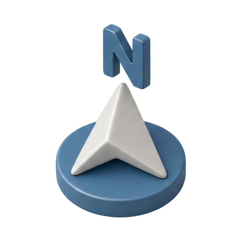 north arrow navigation marker