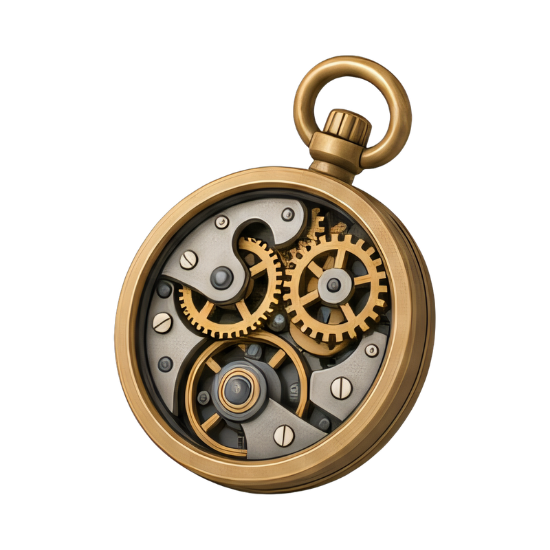 exposed pocket watch gears