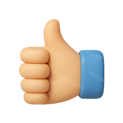 3D Rendered Thumbs Up Emoji Icon