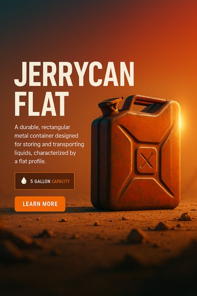 Flat Jerrycan for Storing Liquids - Durable Design