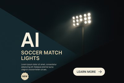 Stadium Lights Illuminating Night Sky for Soccer Match
