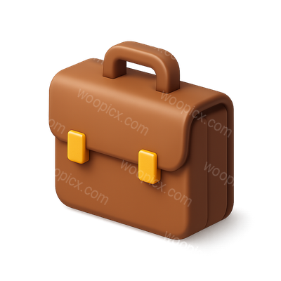 Stylish 3D Briefcase Icon with Isometric Design