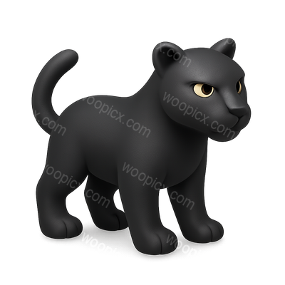 Stylish 3D Panther Icon in Isometric View