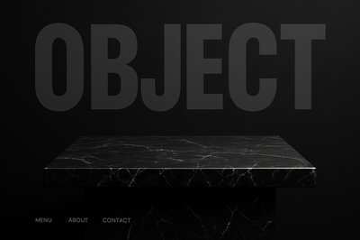 Elegant Black Marble Countertop with Bold Typography