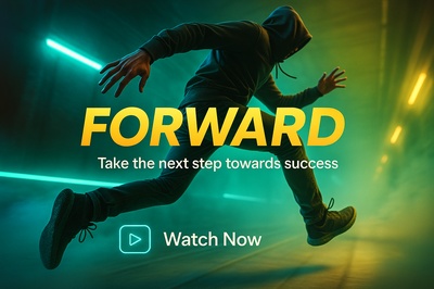 Dynamic Neon Design for Success Motivation Carousel Slide