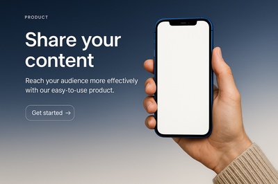 Stylish Blue Phone in Blogger's Hand for Social Media Use