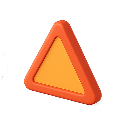 3D Render of a Safety Warning Triangle