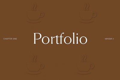 Coffee Portfolio Design with Warm Colors and Patterns