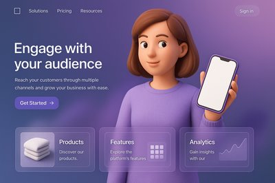 Dynamic Landing Page Design with Engaging Elements