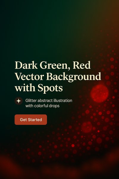 Abstract Dark Green and Red Vector Background with Glitter Spots