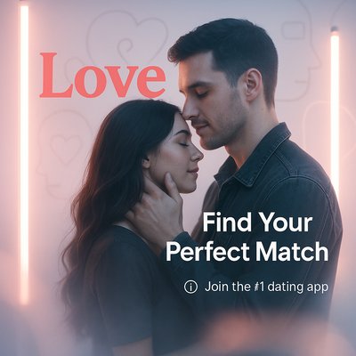 Romantic Social Media Ad for Dating App Promotion