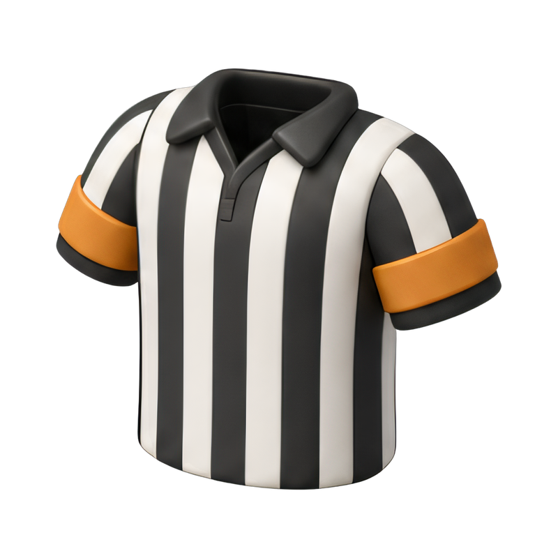 referee in striped shirt