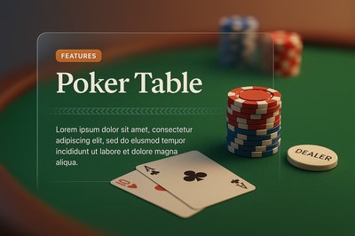 3D Illustration of a Poker Table with Informative Overlay