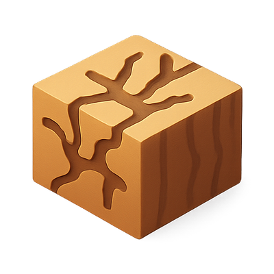 Stylized Wooden Block with Intricate Patterns
