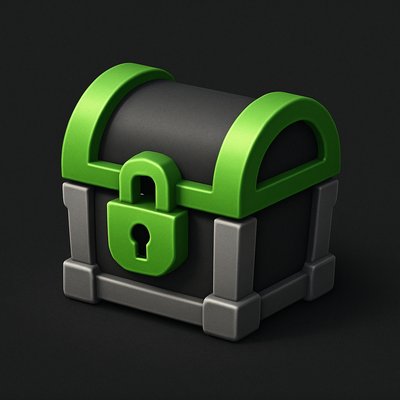 3D Game Icon Featuring a Treasure Chest Design