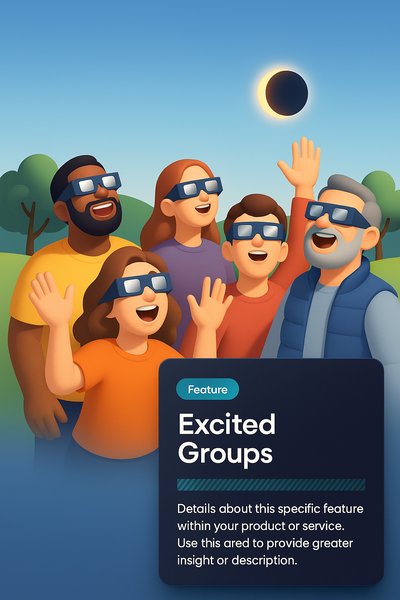 Excited Crowd Watching Solar Eclipse in the Park